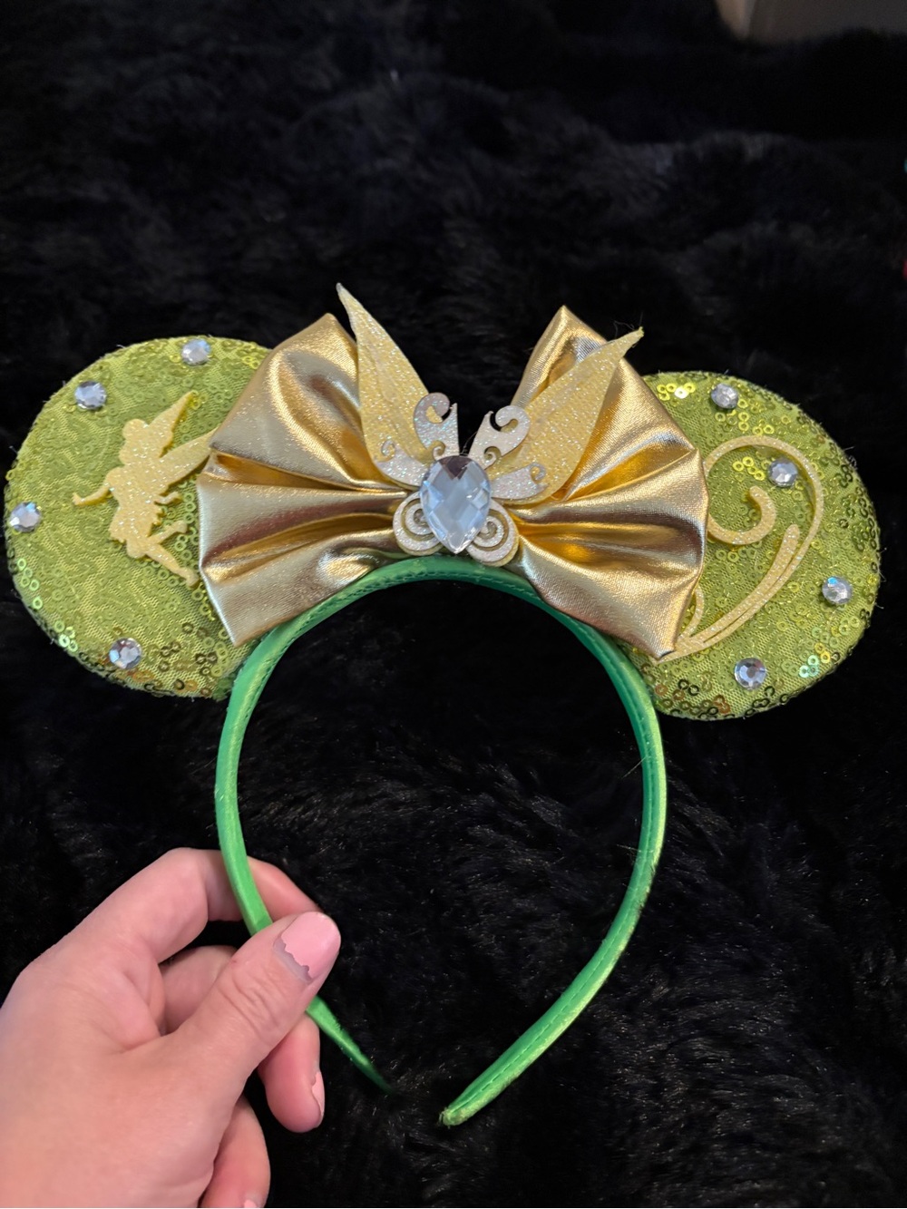 Disney Green Sequin Tinker Bell ears